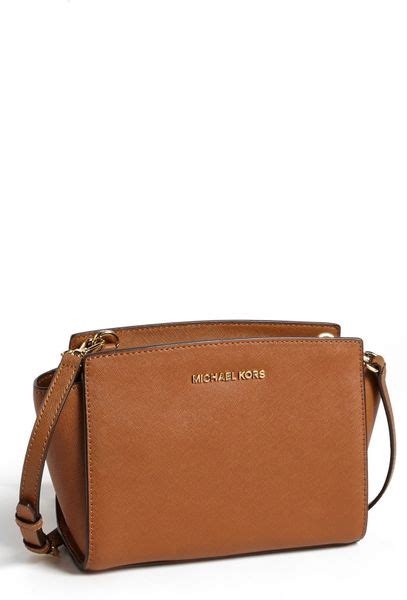 michael kors selma medium studded saffiano leather messenger|selma saffiano leather crossbody bag.